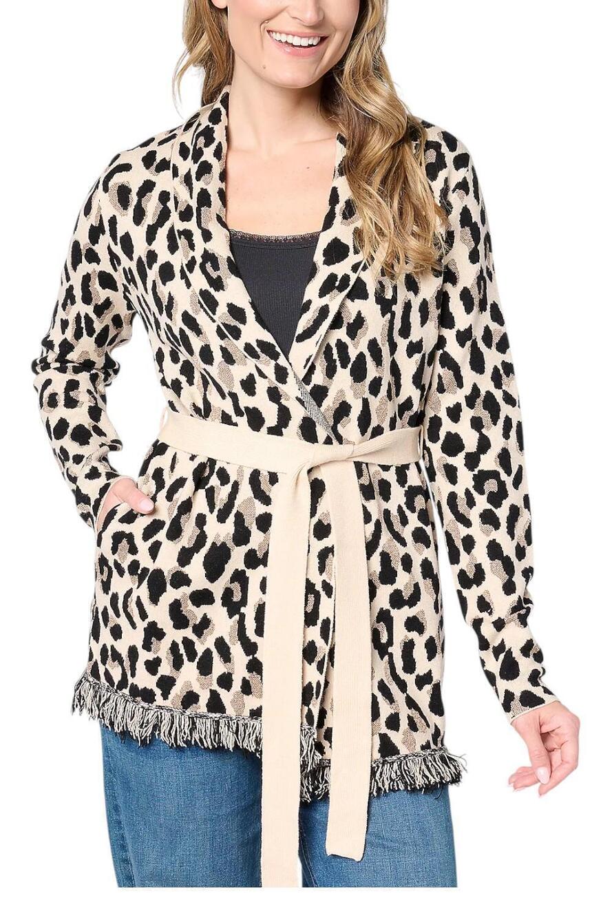 Denim & Co. Women's Signature Jaquard Fringe Cardigan Vanilla - Plus